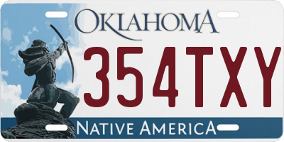 OK license plate 354TXY