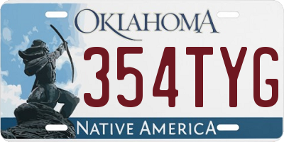 OK license plate 354TYG