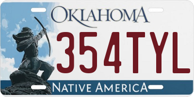 OK license plate 354TYL
