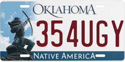 OK license plate 354UGY