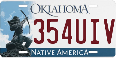 OK license plate 354UIV