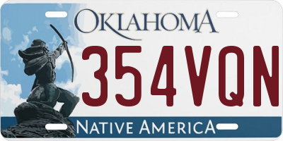 OK license plate 354VQN