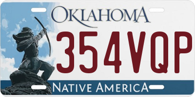 OK license plate 354VQP