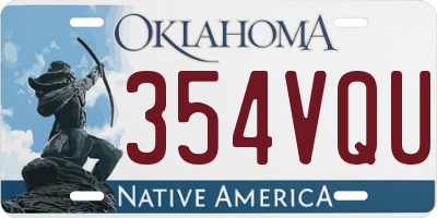 OK license plate 354VQU