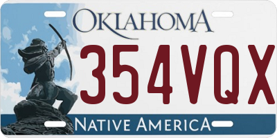 OK license plate 354VQX
