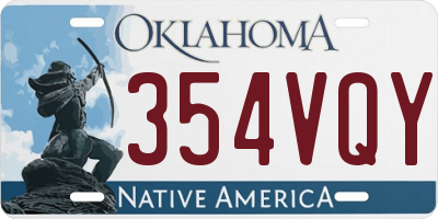 OK license plate 354VQY
