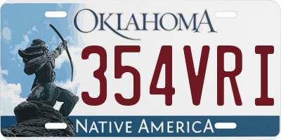 OK license plate 354VRI