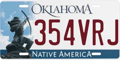 OK license plate 354VRJ