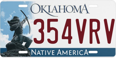OK license plate 354VRV