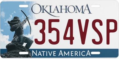 OK license plate 354VSP