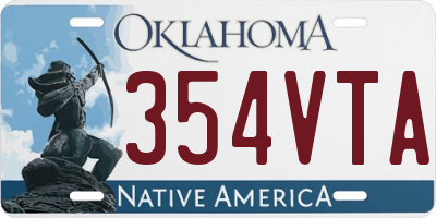 OK license plate 354VTA