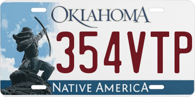 OK license plate 354VTP
