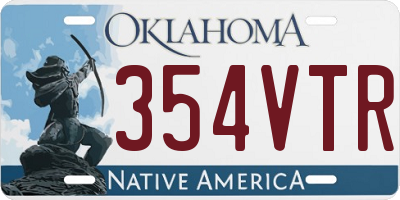 OK license plate 354VTR