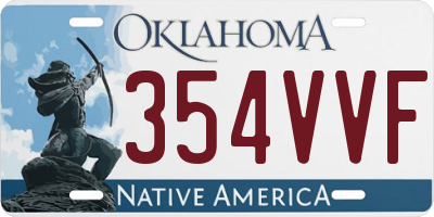 OK license plate 354VVF