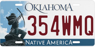 OK license plate 354WMQ