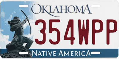 OK license plate 354WPP