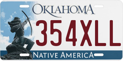OK license plate 354XLL