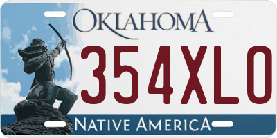 OK license plate 354XLO