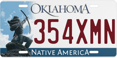 OK license plate 354XMN