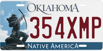 OK license plate 354XMP