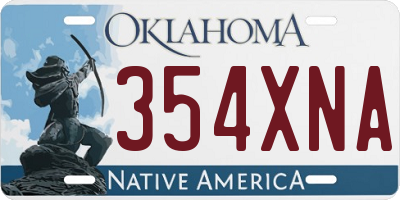 OK license plate 354XNA