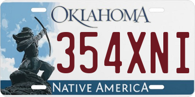 OK license plate 354XNI