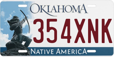 OK license plate 354XNK