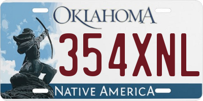 OK license plate 354XNL