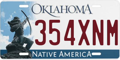 OK license plate 354XNM