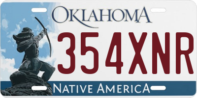 OK license plate 354XNR