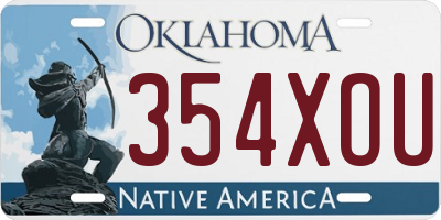 OK license plate 354XOU
