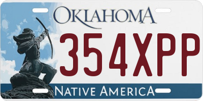 OK license plate 354XPP