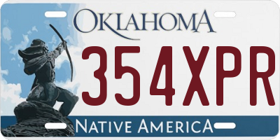 OK license plate 354XPR