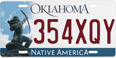 OK license plate 354XQY