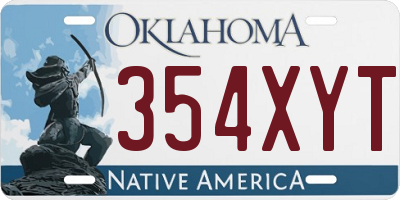OK license plate 354XYT