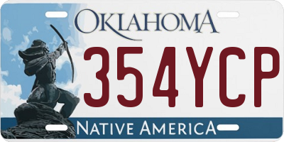 OK license plate 354YCP