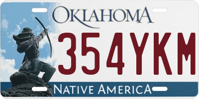 OK license plate 354YKM