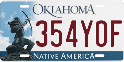 OK license plate 354YOF