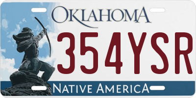 OK license plate 354YSR