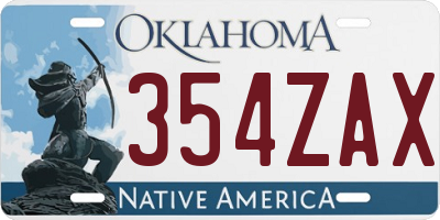 OK license plate 354ZAX