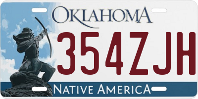 OK license plate 354ZJH