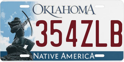OK license plate 354ZLB