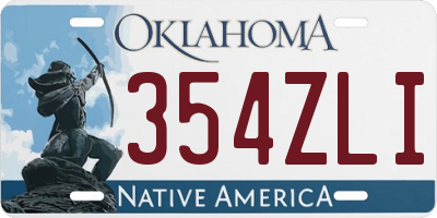 OK license plate 354ZLI