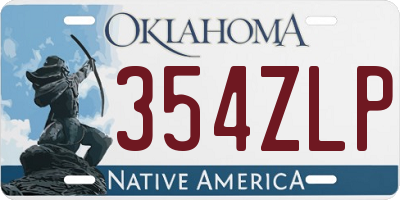 OK license plate 354ZLP
