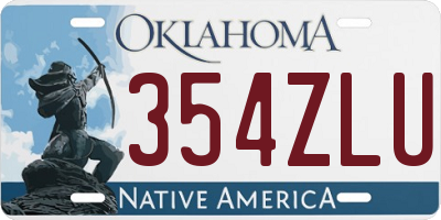 OK license plate 354ZLU