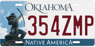 OK license plate 354ZMP