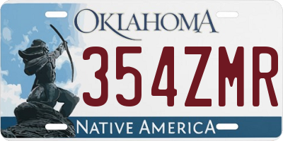 OK license plate 354ZMR