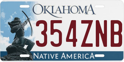 OK license plate 354ZNB