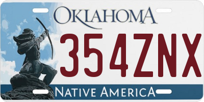 OK license plate 354ZNX