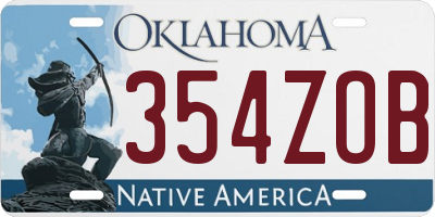 OK license plate 354ZOB